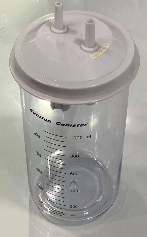 Bocal 01 litre avec couvercle pour aspirateur de mucosité