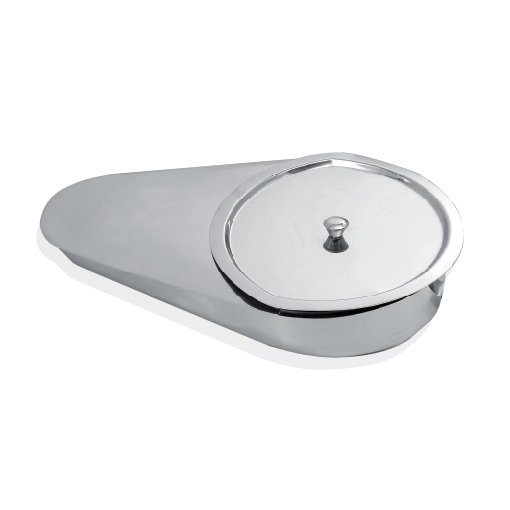 Bassin de lit pantoufle en inox avec couvercle