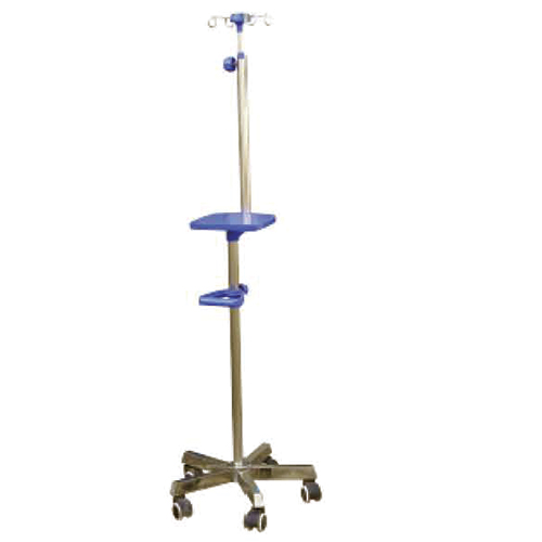 Pied à sérum avec plateau et poignet