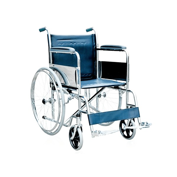 Fauteuil roulant adulte en acier chrome 46 cm