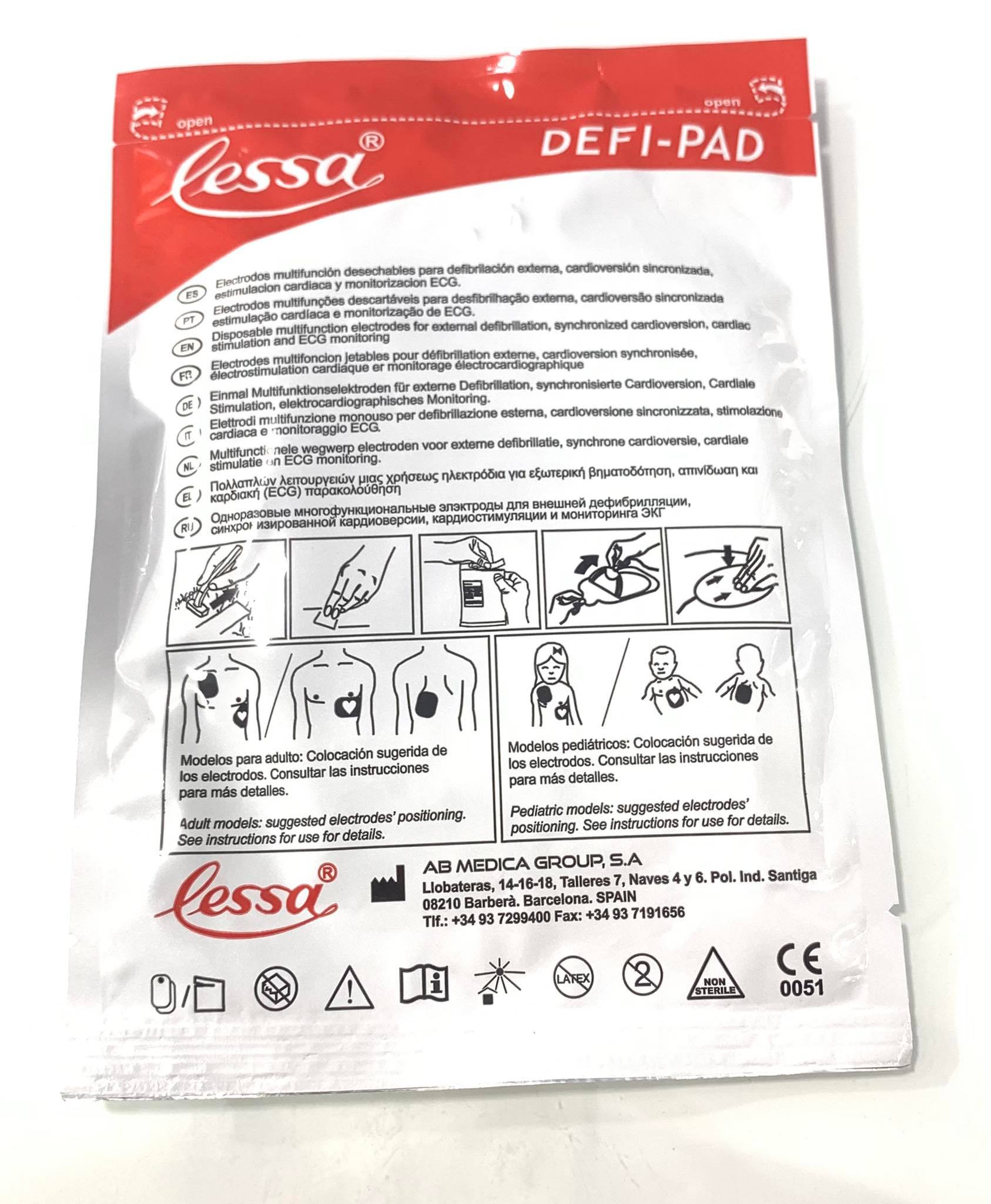 Electrode jetable avec câble pour Défibrillateur
