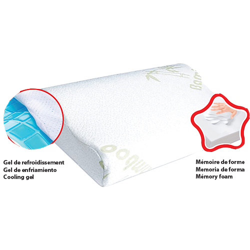 Oreiller en mousse à mémoire de forme avec gel refroidissant