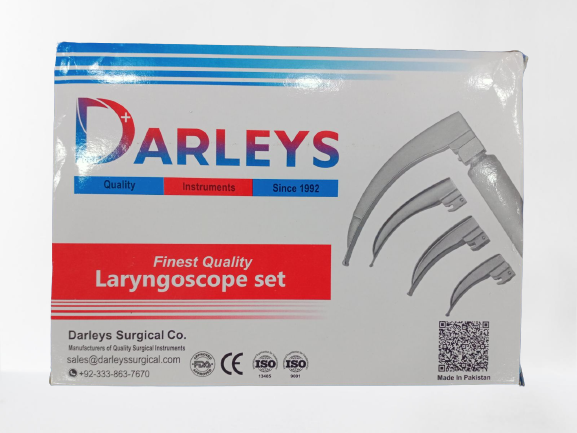 Laryngoscope standard 4 lames 1,2,3 macintosh lumière halogène enfants en coffret