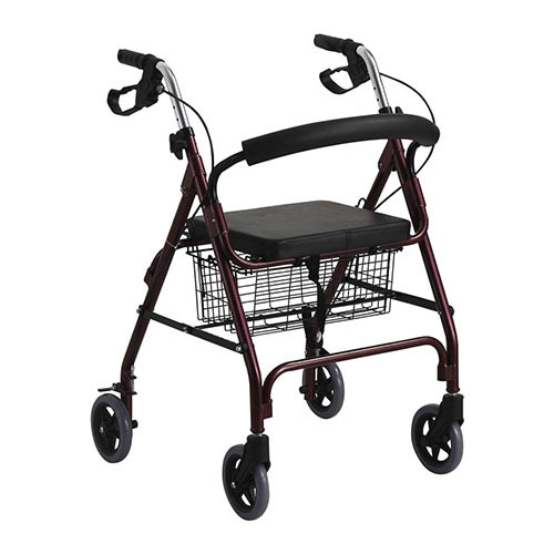 Déambulateur Rollator à quatre roues 6″ avec siège et panier