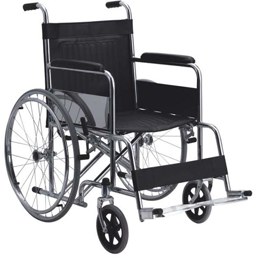 Fauteuil roulant adulte en acier chrome  